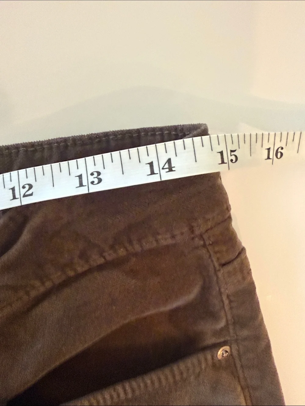 AG Adriano Goldschmied Farrah High Rise Skinny Olive/Brown Velvet Jeans W 29